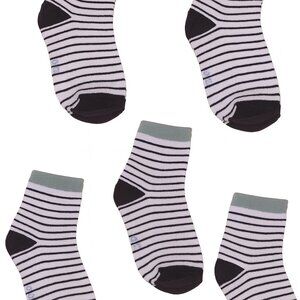 Kids Black/White Striped Socks 5-Pack – Size 8-12 – NWOT